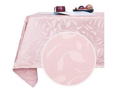 Deconovo Tischdecke mit Wellenmuster, Jacquard, wasserabweisend, für Esszimmer, Party 54 x 72 Inch Rose