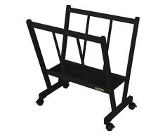 Creative Mark Firenze Holzregal mit Rollen – ideal für die Präsentation von Leinwand, Kunst, Drucke, Panels, Poster, Kunstgalerie, Aufbewahrungsregal Large schwarz