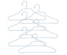 MSV 242 Kleiderbügel 6-er Set, PVC-Beschichtung, komplett, Metall, verchromt, 37 x 0,1 x 0,1 cm