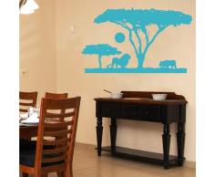 INDIGOS 4052166115926 Wandtattoo W552 Afrika, Steppe Wandaufkleber 80 x 44 cm, türkis