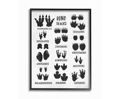 Stupell Industries Wandbild für Kinder, Dinosaurier, rustikal, mit Text, Design von Daphne Polselli, 11 x 14, schwarz gerahmt