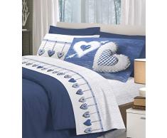 Savoltex Snc Bettwäsche-Set für Ehebett, Motiv: Herzen, für Doppelbett