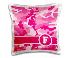 3dRose PC 165828 _ 1 Cute Pink Camo Camouflage Buchstabe F Kissen Fall, 40,6 x 40,6 cm