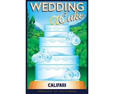 Califari Wandposter, Motiv: Hochzeitstorte, lebendige Stämme, Dekoration für Zuhause, Wohnheim, Geschäft, Spender oder Smoke Shop, 33 x 48 cm