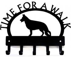 The Metal Peddler Schlüsselbrett Deutscher Schäferhund stehend Large 11 inch Wide schwarz