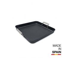 Valira IND Aire Grillpfanne 28x28 cm Aluminiumguss Made in Spain, geeignet für die Induktion, Aluminium, Schwarz, 28 cm