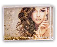 ZEP S.r.l. Shake Frame Gold Kunststoffrahmen, Kunststoff mit Wasser befüllt, Klar, Bildformat 13 x 18 cm