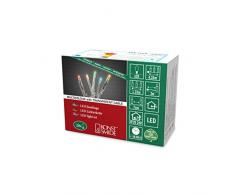 Konstsmide 6351-523 Micro LED Lichterkette / für Innen (IP20) / 20 bunte Dioden / 24V Innentrafo / transparentes Kabel