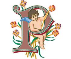 Indigos 4051719703573 Wandtattoo MF058 P wundervolles Ornament Engel Tribal Buchstabe 40 x 34 cm