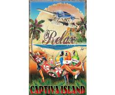 Northwest Art Mall jm-6608 Hit Captiva Island Florida Relax Hängematte 27,9 x 43,2 cm Print von Künstler Jim MAZZOTTA