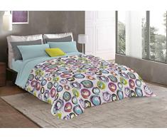 Fantasy t-FA Circles Steppdecke, Mikrofaser, Mehrfarbig, Single, 60Â x 57Â x 25Â cm