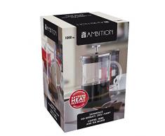 Dajar Kaffeezubereiter 1000 ml, Glas, Schwarz Transparent Grau, 16 x 15 x 21,5 cm