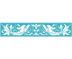 INDIGOS 4051095031093 Wandtattoo w271 Blumen, Vogel 120 x 24 cm, türkis