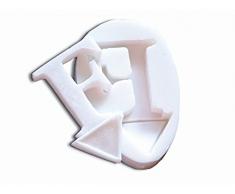 silikomart 71.188.00.0096 Backform für Kuchen SLK088 Buchstabe F, Silikon, Weiß