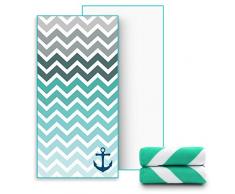 Ricdecor Strandtuch, groß, Stranddecke, Handtuch mit Quasten, sehr weich, super wasserabsorbierend, vielseitig einsetzbar, Übergröße 80 x 160 cm