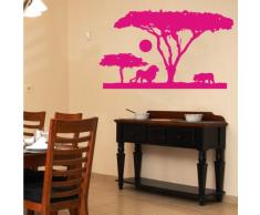 INDIGOS 4052166116046 Wandtattoo w552 Afrika / Steppe Wandaufkleber 96 x 52 cm, rosa