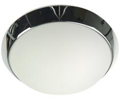 Niermann Standby Deckenleuchte - Opal matt - Dekorring Chrom, 35 cm, LED Glas/Metall 35 x 35 x 12 cm