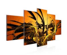 Bilder Abstrakt Wandbild 200 x 100 cm Vlies - Leinwand Bild XXL Format Wandbilder Wohnzimmer Wohnung Deko Kunstdrucke Orang 5 Teilig - MADE IN GERMANY - Fertig zum Aufhängen 101551a