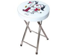 Laroom Badhocker, Beine Edelstahl und Sperrholz-Sitz mit PVC-Polsterkissen, Weiß