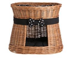 e-wicker24 481-50/PKo1 Katzenkorb aus Weide, Korb, honiggelb, 50 x 40 x 45 cm