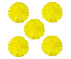Wrapables Pompoms Party Dekorationen für Hochzeiten, Geburtstagsfeiern, Baby Duschen und Kinderzimmer Decor, gelb, 20,3 cm, Set von 5