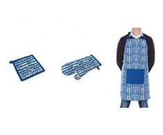 Villa DEste Home Tivoli 2195097 Masai Blue Set Topflappen aus Baumwolle, Blau, NO