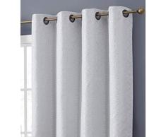 HLC.ME Mia marokkanische Fliesen, 100% komplett verdunkelt, wärmeisolierend, energiesparend, geräuschunterdrückend, wärmeisolierend, kalt/UV-blockierend, Ösenvorhang, Vorhänge für Schlafzimmer und Wohnzimmer, 2 Paneele Modern 52 W x 63 L weiß