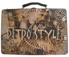 Kleiber Retro Style braun groß Aufbewahrungs Koffer, Box, Holz, 34 x 13,5 x 23 cm