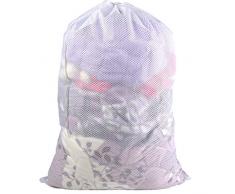 Polecasa Wäschesack mit rostfreiem Reißverschluss, Bluse, Strümpfe, Unterwäsche, Spielzeug und BH, zum Trocknen von Reisen, Organisieren, Polyester-Mischgewebe, weiß, 24x 36