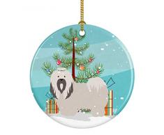 Carolines Treasures Weihnachtsbaum, Abessinischer Katze, Keramik Lhasa Apso 3 in Bunt