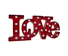 map Festzelt Buchstabe Light Love – Romantic Light Up LED Alphabet Buchstaben – Leuchtmittel Buchstaben – Vintage Deko Nacht Lampe, Metall 22,9 cm rot