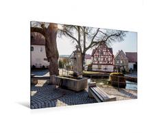 Premium Textil-Leinwand 120 x 80 cm Quer-Format Der Brunnen von Stammheim | Wandbild, HD-Bild auf Keilrahmen, Fertigbild auf hochwertigem Vlies, Leinwanddruck von Hans Will