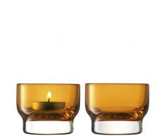 LSA International Teelichthalter, 6 cm, Bernsteinfarben