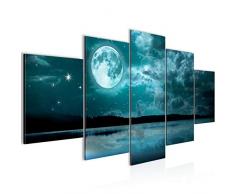 Bilder Landschaft Mond Wandbild Vlies - Leinwand Bild XXL Format Wandbilder Wohnung Deko Kunstdrucke - MADE IN GERMANY - Fertig zum Aufhängen 607553c