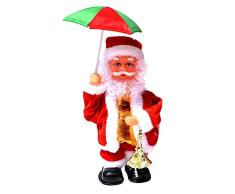 LUCKSTAR Weihnachtsmann Spielzeug, elektrisch, kreative Musikpuppe, singend, tanzend, Weihnachtsdekoration Regenschirm