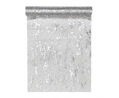 Santex 4721 Tischläufer, Polyester, Fantasie silber glänzend