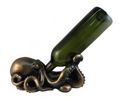 DWK Thirsty Octopus, Wein zu Trinken Flaschenhalter Nautisches Bronze Statue Steampunk Figuren Ocean Home Decor und Geschenke