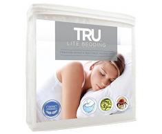 Matratze/Bett Bezug Premium glatter Bezug Matratze Displayschutzfolie, 100% wasserdicht, hypoallergen, atmungsaktiv Schutz vor Staub Milben, Allergene, Bakterien, Urin – TRU Lite Betten, weiß, Twin