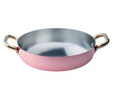 Pentole Agnelli Pfanne aus verzinntem Kupfer, mit 2 Griffen in Messing 32 cm