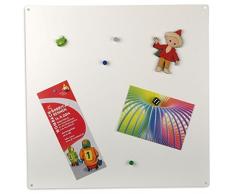 first4magnets™ TF-TZ4001 Quadrat c/w 10 Magnete Magnettafel, Metall, silber, 40 x 20 x 5 cm