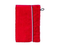 möve Athleisure Waschhandschuh Doubleface 25 x 17 cm aus 85% Baumwolle / 15% Polyester, ketchup/grey