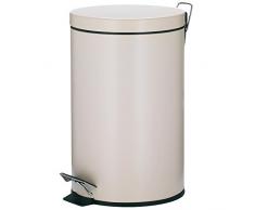 Kela 10932 Treteimer mit Verschlussdämpfung, Pedalbedienung, 12 l, 39 cm Höhe, Metall, Silent Close Joshua, Beige