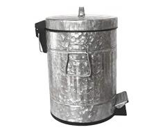 Autumn Alley Abfalleimer mit Pedal, verzinkt, 5 l, für mehr Wärme im Bauernhof, für jeden Raum