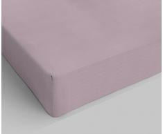 Italian Bed Linen Max Color Spannbettlaken und Gummizug Uni, 100% Baumwolle Einzelbett 28x14x3 cm altrosa