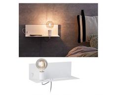 Paulmann 78915 Wandleuchte Devara mit Ablage max. 40 Watt Wand-Leselampe Weiß Leseleuchte Metall Wandlampe E27