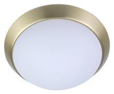 Niermann Standby Deckenleuchte - Opal Dekorring Messing matt, 35 cm, HF Sensor, LED, Glas/Metall, 35 x 35 x 12 cm