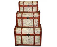 Clatin Holztruhen Set, Braun