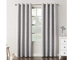 Sun Zero Raleigh Verdunkelungsvorhang mit Ösen, geometrisch 52 x 95 grau