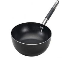 Pentole Agnelli Alblack Pfanne, hoch, Aluminium, 3 mm dick, Induktionsboden 8 mm dick, mit rundem Griff aus Edelstahl Cool, Schwarz 28 cm schwarz