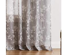 Vorhang, Leinen, durchscheinend, 2 Stück Japanisch 96 L | Pair hautfarben